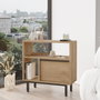 Hanah Home On6-S Mesa Auxiliar Madera Nogal Tablero Melamina 60x60x25.5cm Patas Metal Elegante Moderna